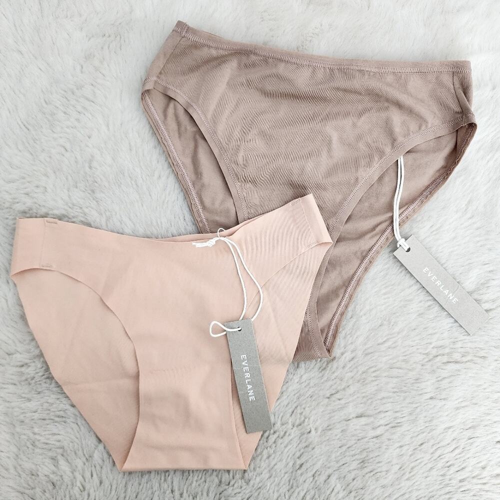 Everlane Underwear Bundle NWT XXS Cotton High Rise Invisible Low Rise Bikini 2pk
